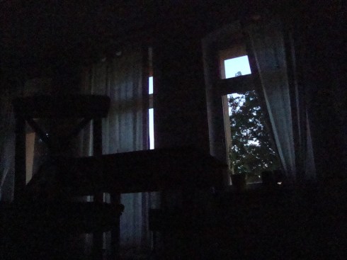 Taking a photo of the window at  4.17 am