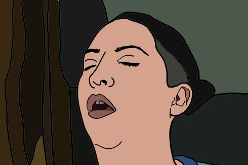 Making a cartoon of me sleeping on the train