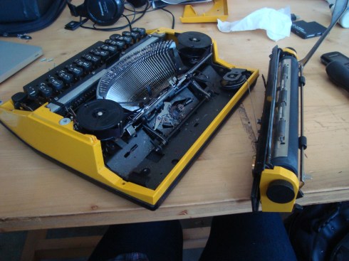 Opening the typewriter