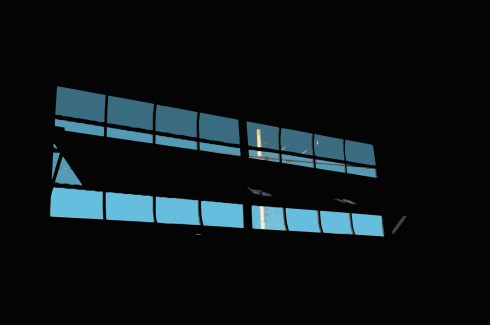 Window Landscape Gradient of Blue