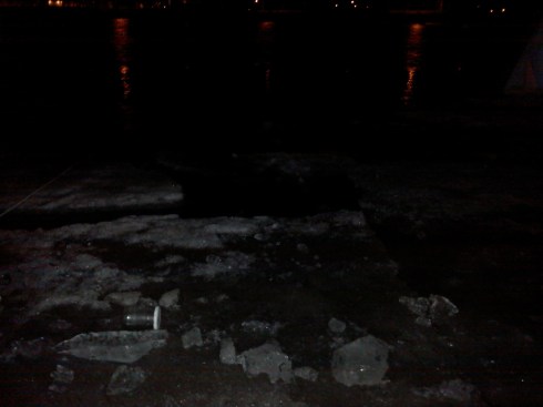 40 rocks to get the ice under the water