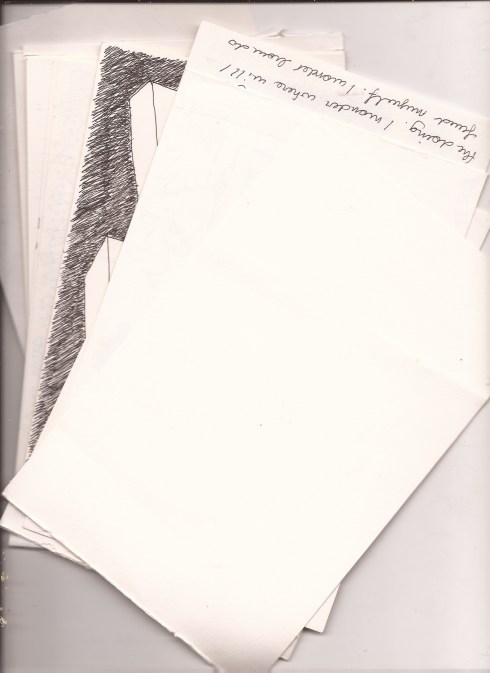 Practicing the De-attachment. Taking all the sheets of my notebook and giving the notebook to someone else.