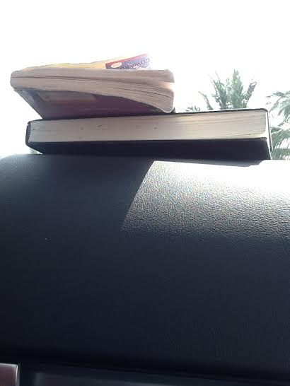 Taking a photo of the books at hand