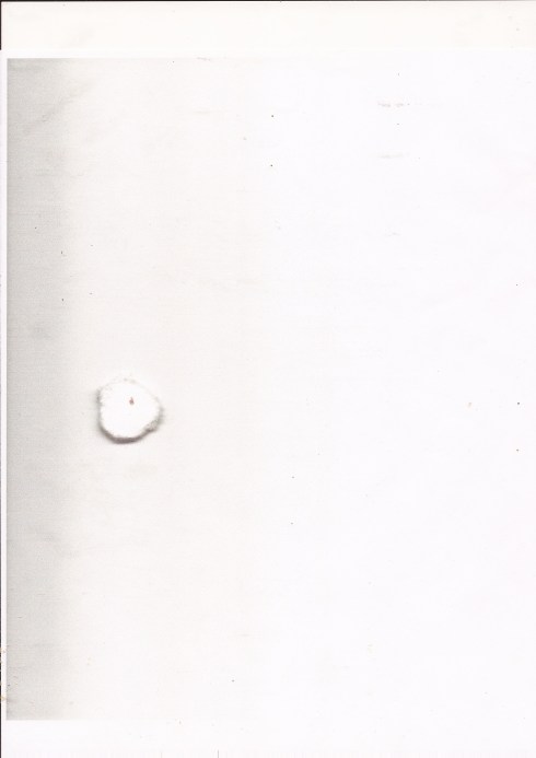 Point of blood on a piece of cotton