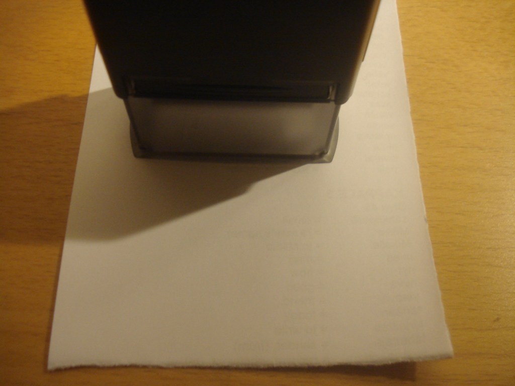 Making a stamp with my name.