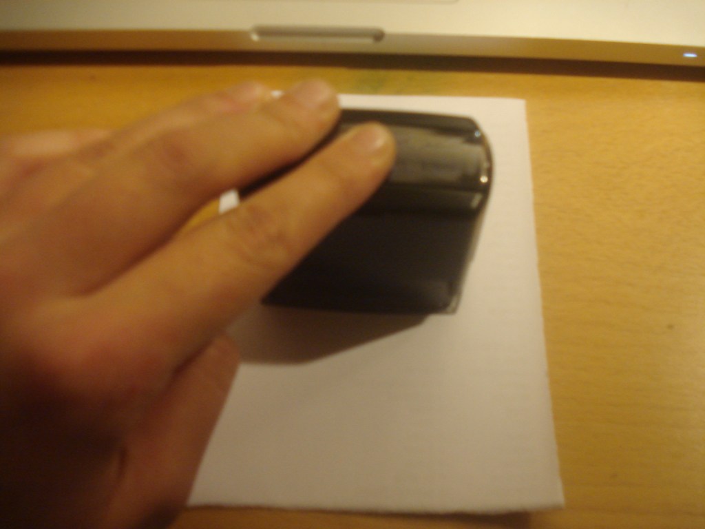 Making a stamp with my name.