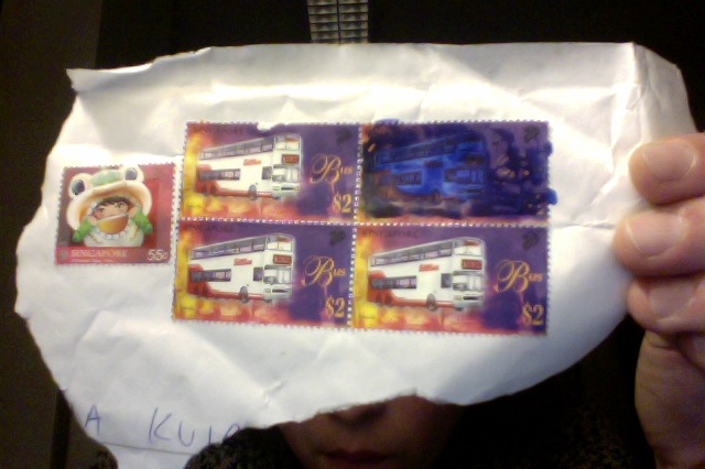 Trying to block a stamp from a received letter