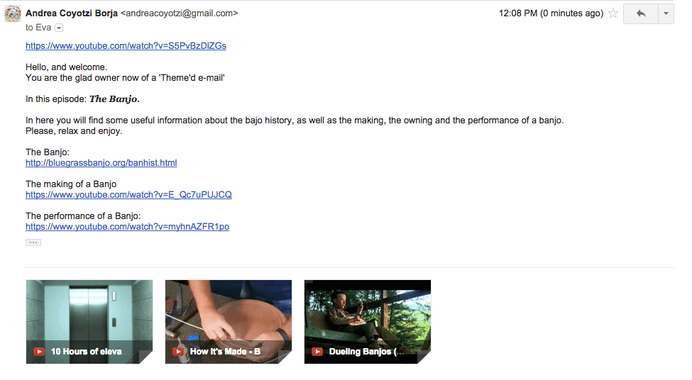 Making a Theme'd e-mail The Banjo