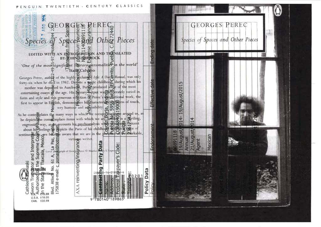 Stupid project. Bidimensional space for Perec.