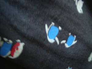 Taking a picture of the pattern of my shorts